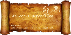 Szeleczki Menodóra névjegykártya